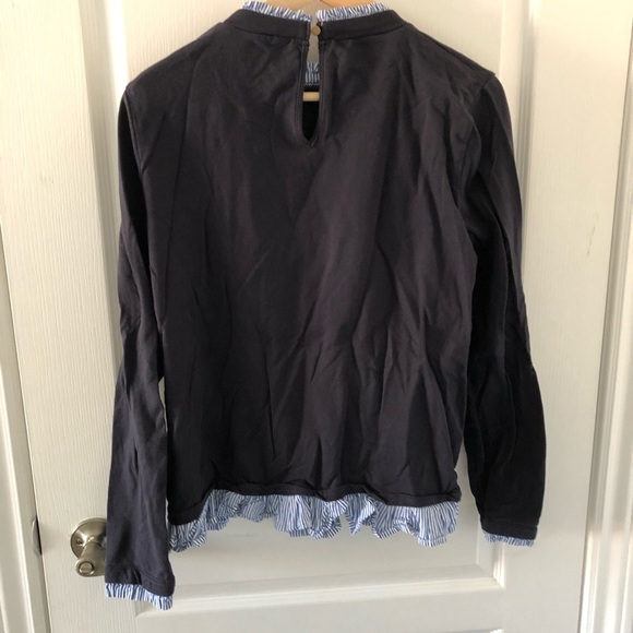 Oasis Fashion  Dark blue sweater with blouse detail Size L - Picture 6 of 12